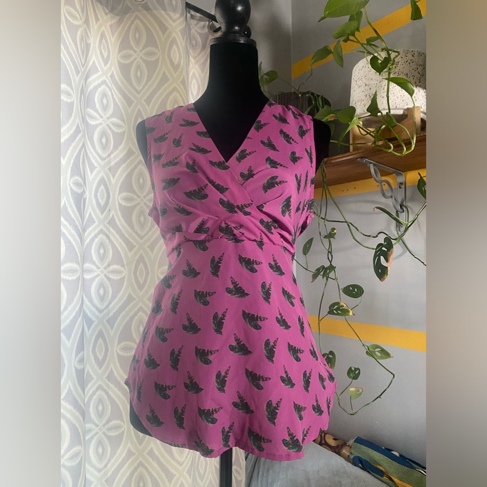 Classy Dress Shirt, peacock feathers, purple, Tie-able bow tie in back